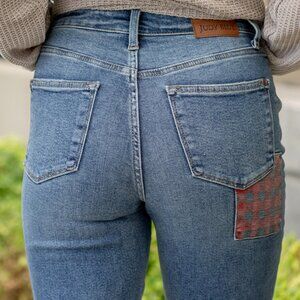 Judy Blue Plaid Patch Jean